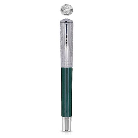 Versace Olympus Roller Ballpoint Pen Silver / Chrome / Green 